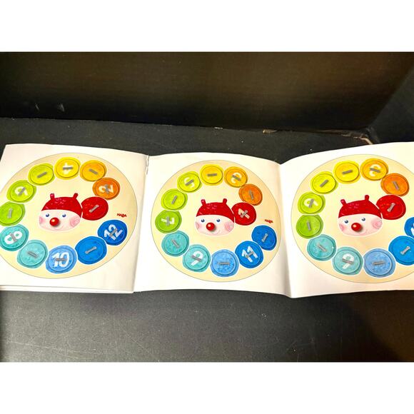 Haba wooden Rainbow Caterpillar Counting Threading Game colors numbers lacing - Picture 8 of 9